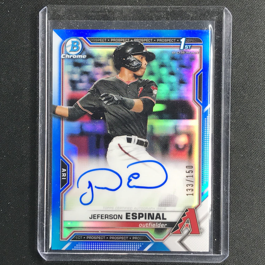 2021 Bowman Chrome Jeferson Espinal Prospect 1st Bowman Autograph Blue 133/150