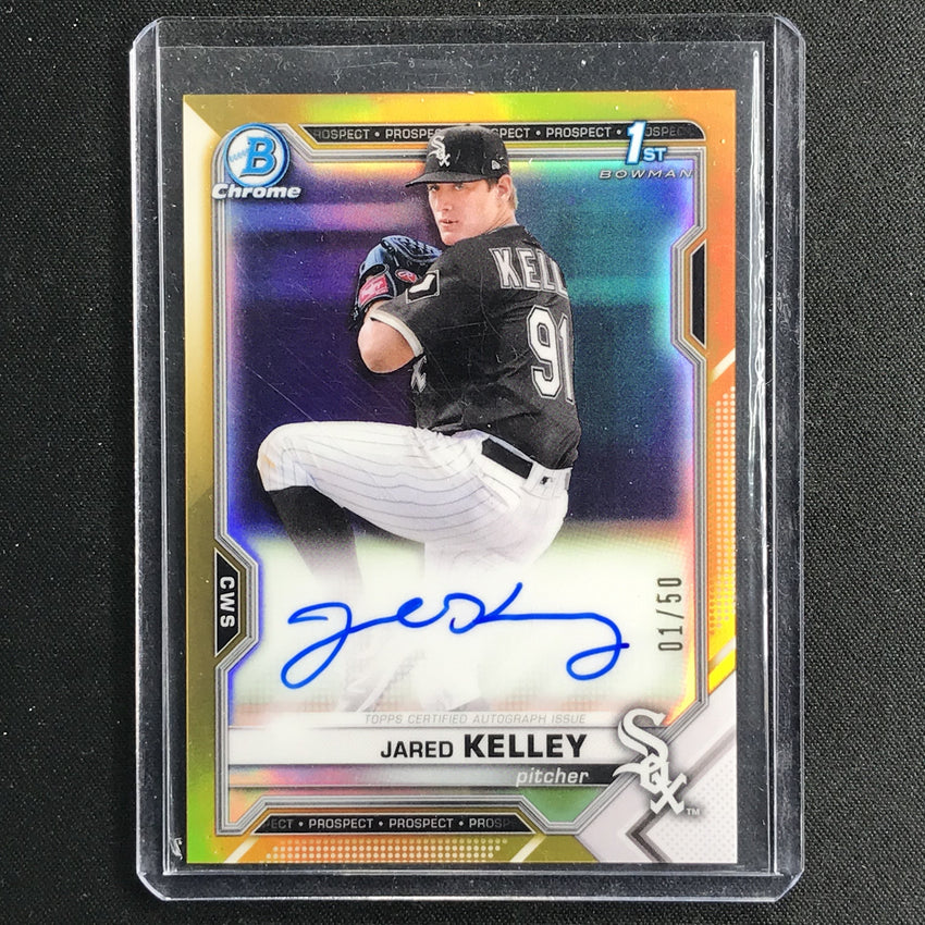 2021 Bowman Chrome Jared Kelley Prospect 1st Bowman Autograph Gold 1/50