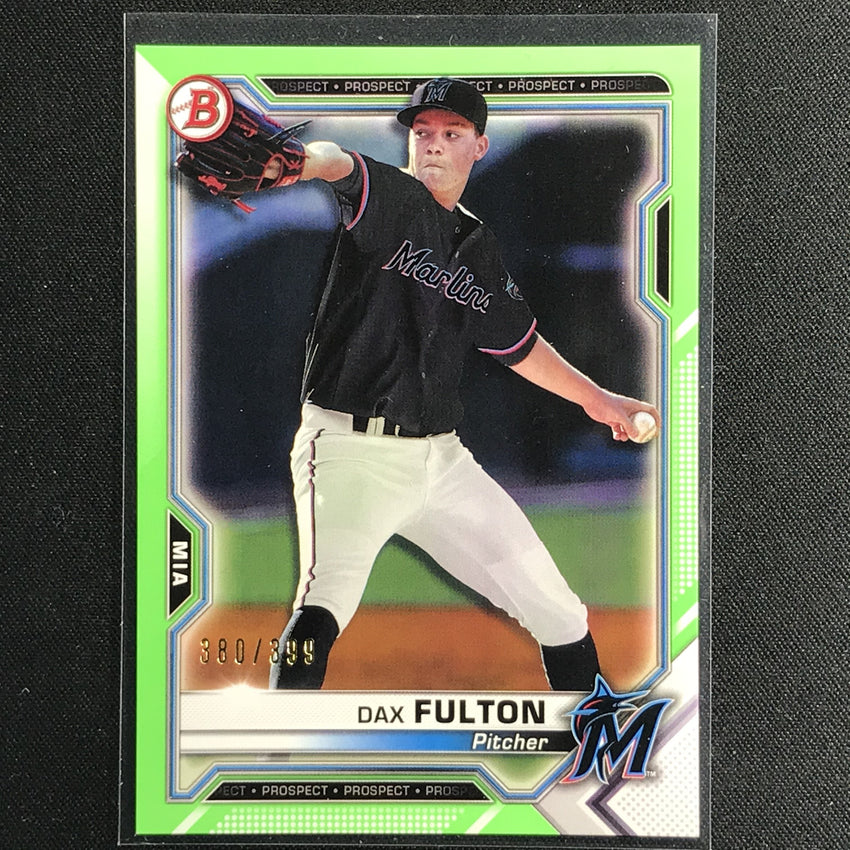 2021 Bowman Dax Fulton Prospect Neon Green Border /399