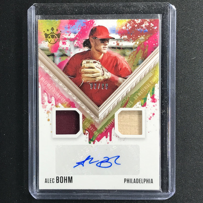 2021 Diamond Kings Alec Bohm Dk Materials Dual Jersey Rookie Auto Gold 93/99