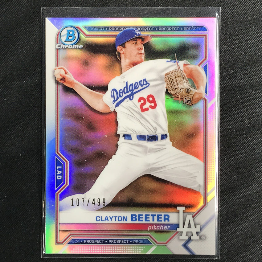 2021 Bowman Chrome Clayton Beeter Prospect Base Refractor /499