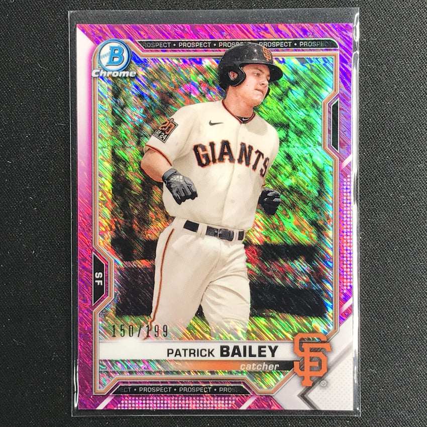 2021 Bowman Chrome Patrick Bailey Prospect Fuchsia Shimmer /199