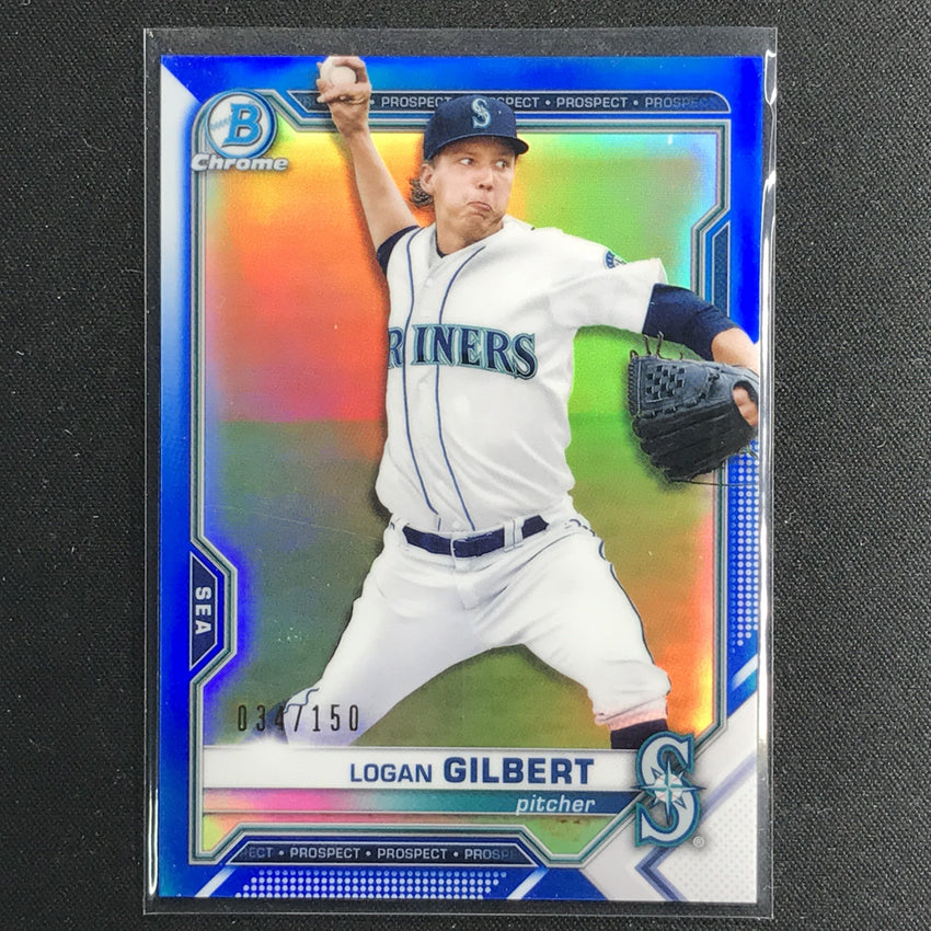 2021 Bowman Chrome Logan Gilbert Prospect Blue Refractor /150