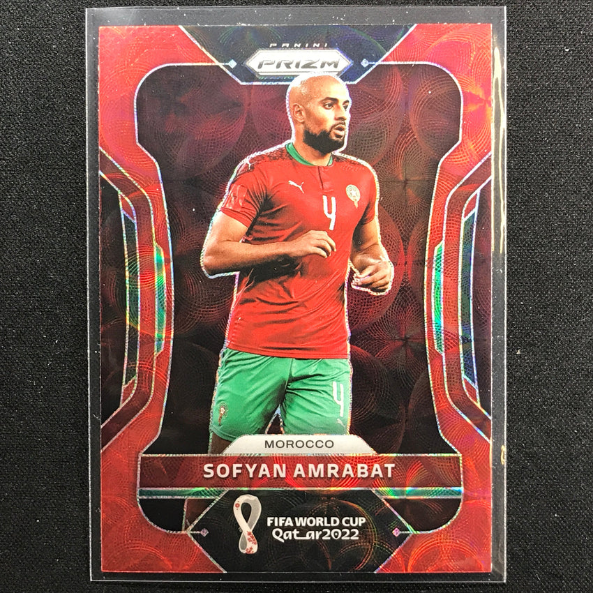 2022 Prizm FIFA World Cup Qatar SOFYAN AMRABAT Choice Red Scope #243