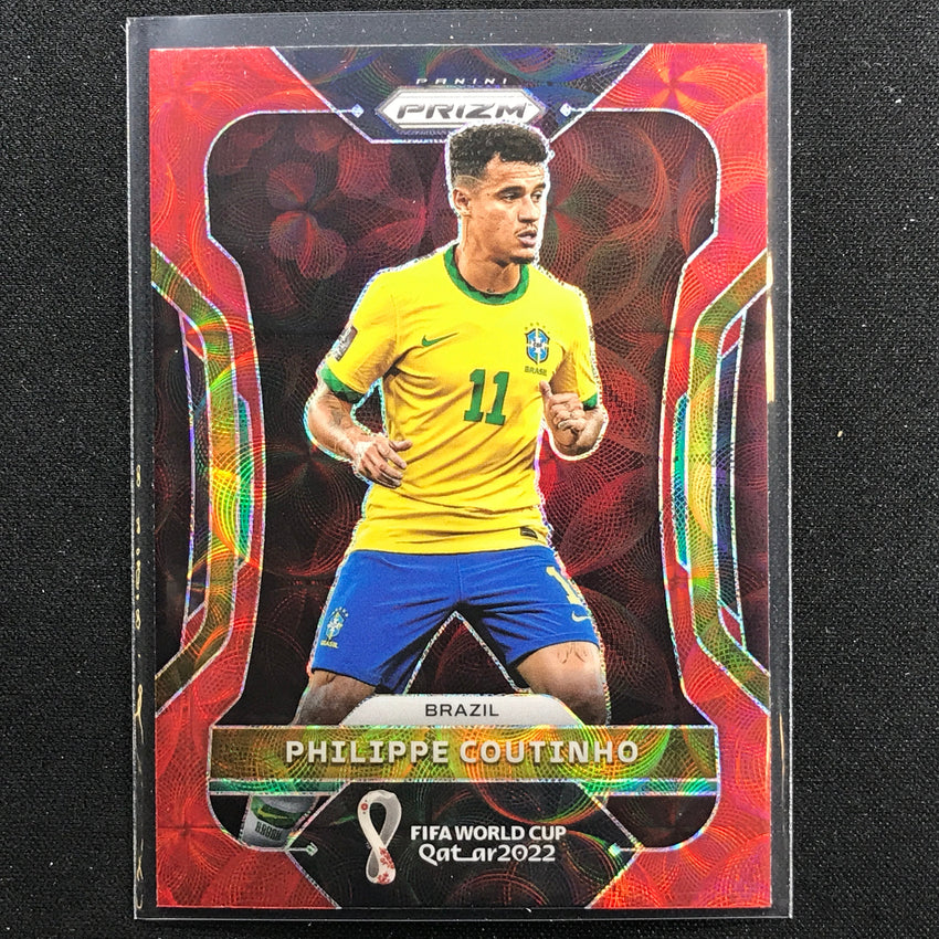 2022 Prizm Fifa World Cup Qatar Philippe Coutinho Choice Red Scope No 33