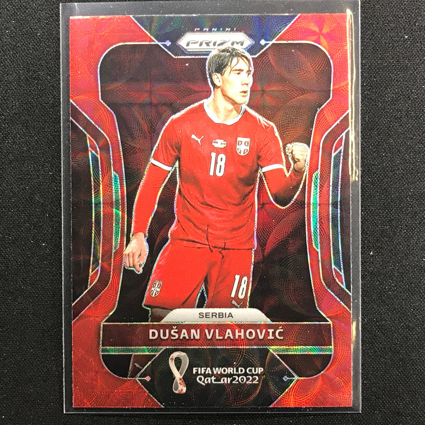 2022 Prizm FIFA World Cup Qatar DUSAN VLAHOVIC Choice Red Scope #255