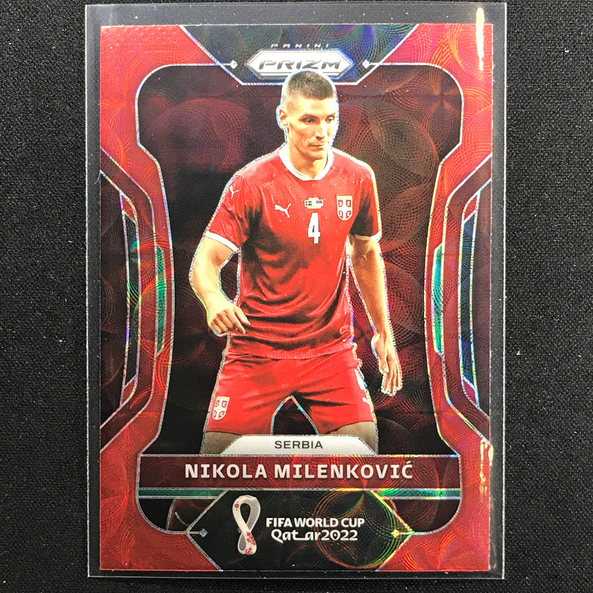 2022 Prizm FIFA World Cup Qatar NIKOLA MILENKOVIC Choice Red Scope #257
