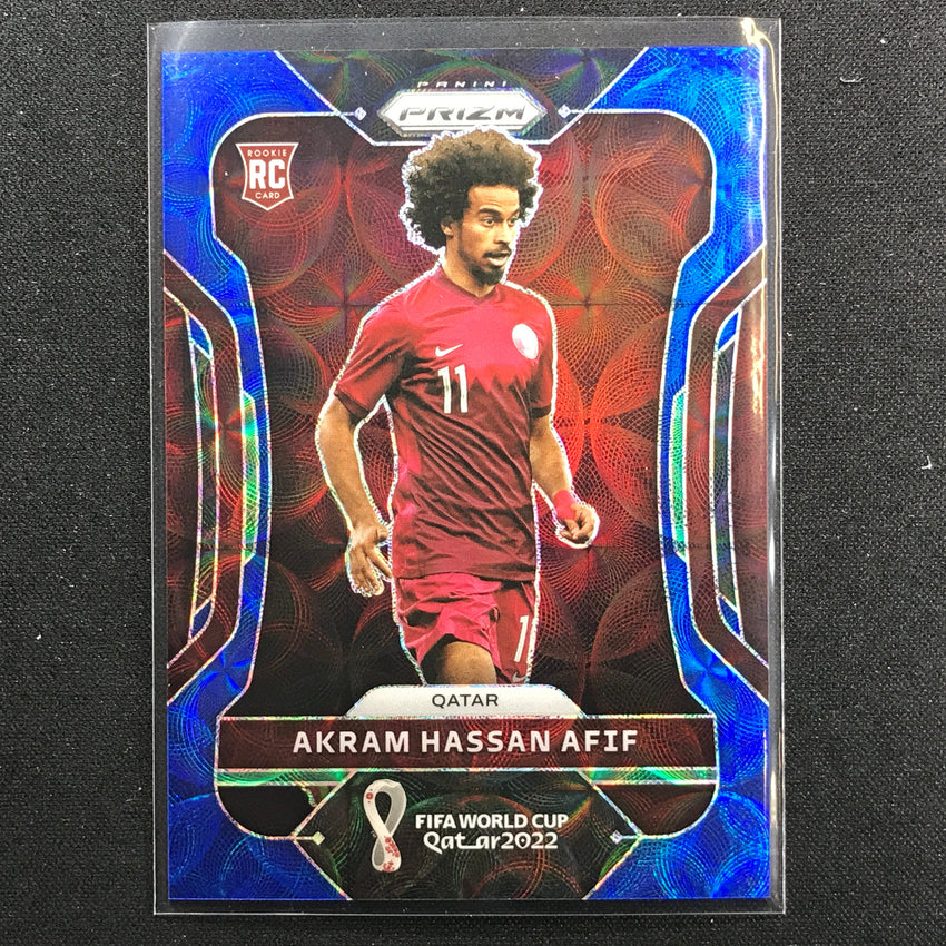 2022 Prizm Fifa World Cup Qatar Akram Hassan Afif Rookie Choice Blue 12/135