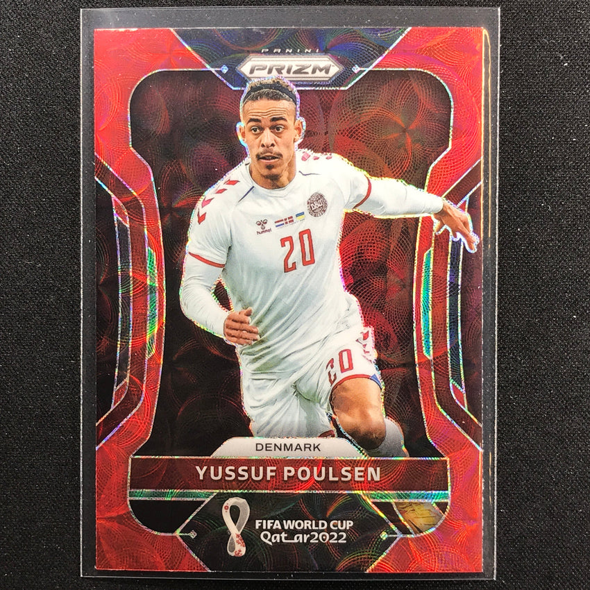 2022 Prizm Fifa World Cup Qatar Yussuf Poulsen Choice Red Scope No 76