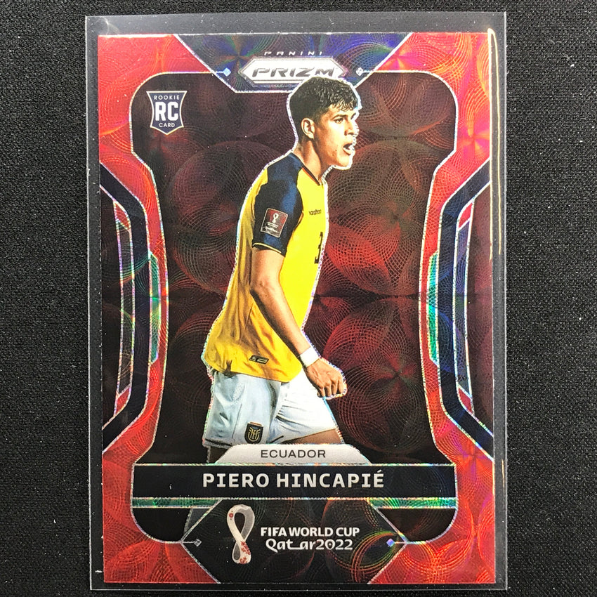 2022 Prizm FIFA World Cup Qatar PIERO HINCAPIE Rookie Choice Red Scope #83
