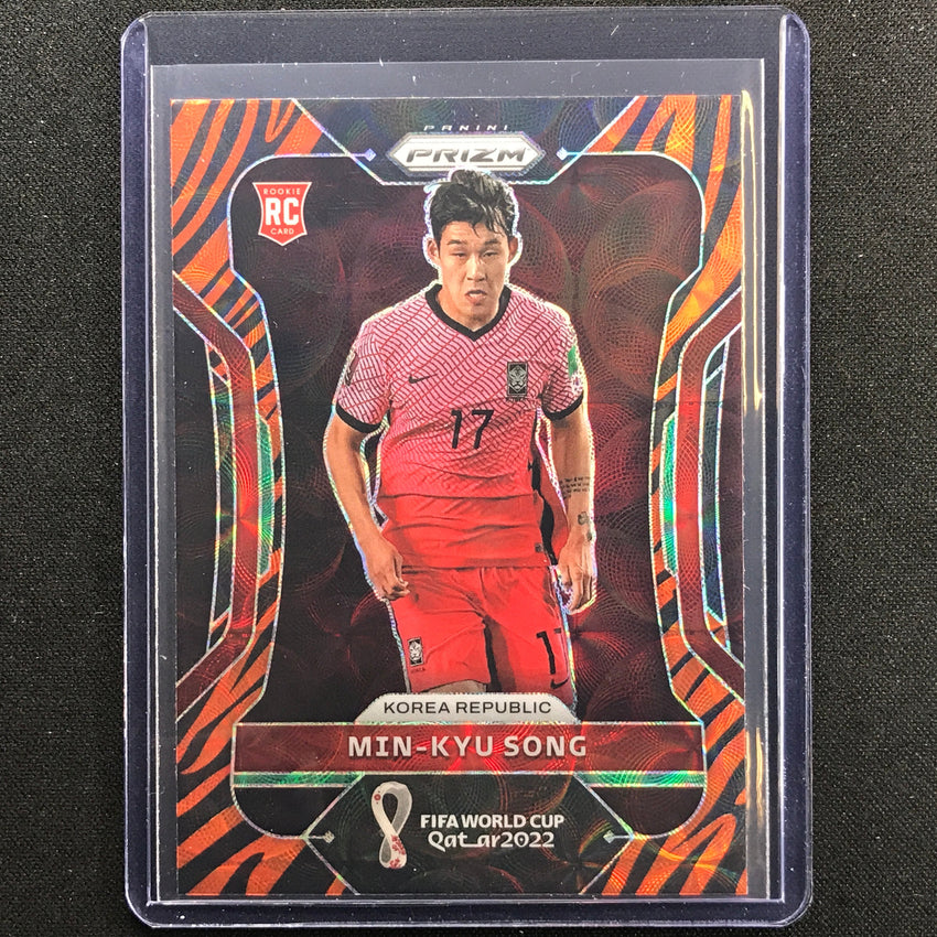 2022 Prizm Fifa World Cup Qatar Min-kyu Song Rookie Choice Tiger Stripe Ssp No 138