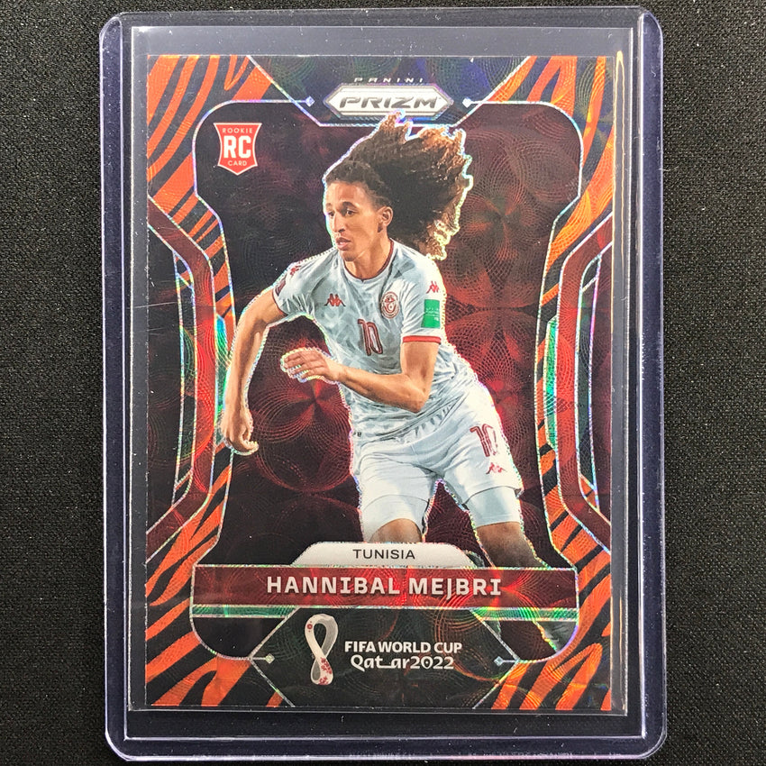 2022 Prizm FIFA World Cup Qatar HANNIBAL MEJBRI Rookie Choice Tiger Stripe #195