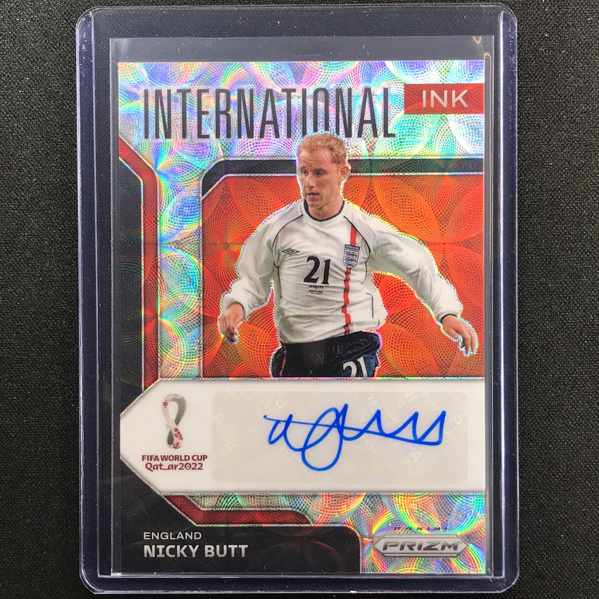 2022 Prizm Fifa World Cup Qatar Nicky Butt Choice International Ink Auto No Nbt