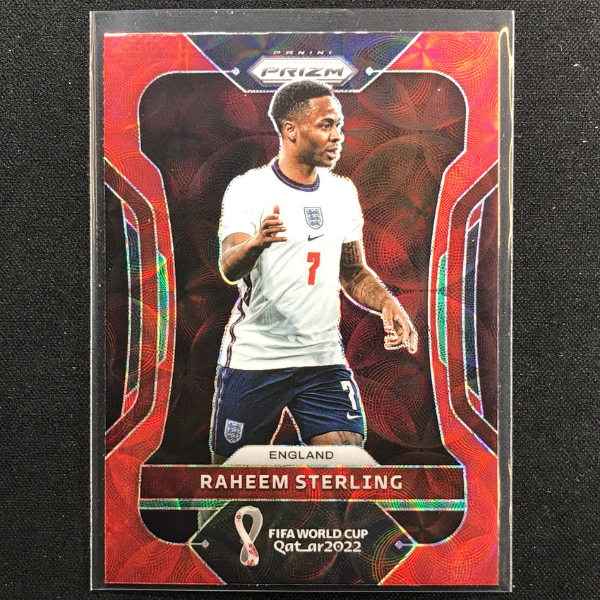2022 Prizm FIFA World Cup Qatar RAHEEM STERLING Choice Red Scope #94