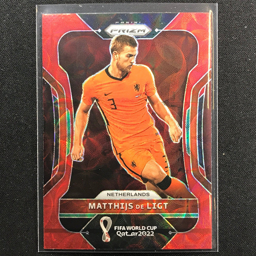 2022 Prizm FIFA World Cup Qatar MATTHIJS DE LIGT Choice Red Scope #158