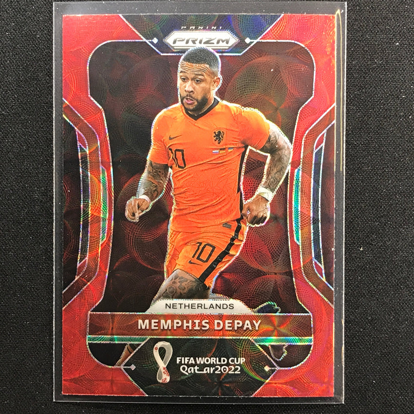 2022 Prizm FIFA World Cup Qatar MEMPHIS DEPAY Choice Red Scope #159