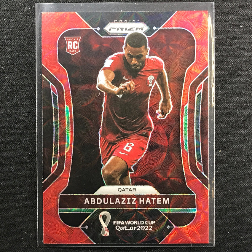 2022 Prizm FIFA World Cup Qatar ABDULAZIZ HATEM Rookie Choice Red Scope #185