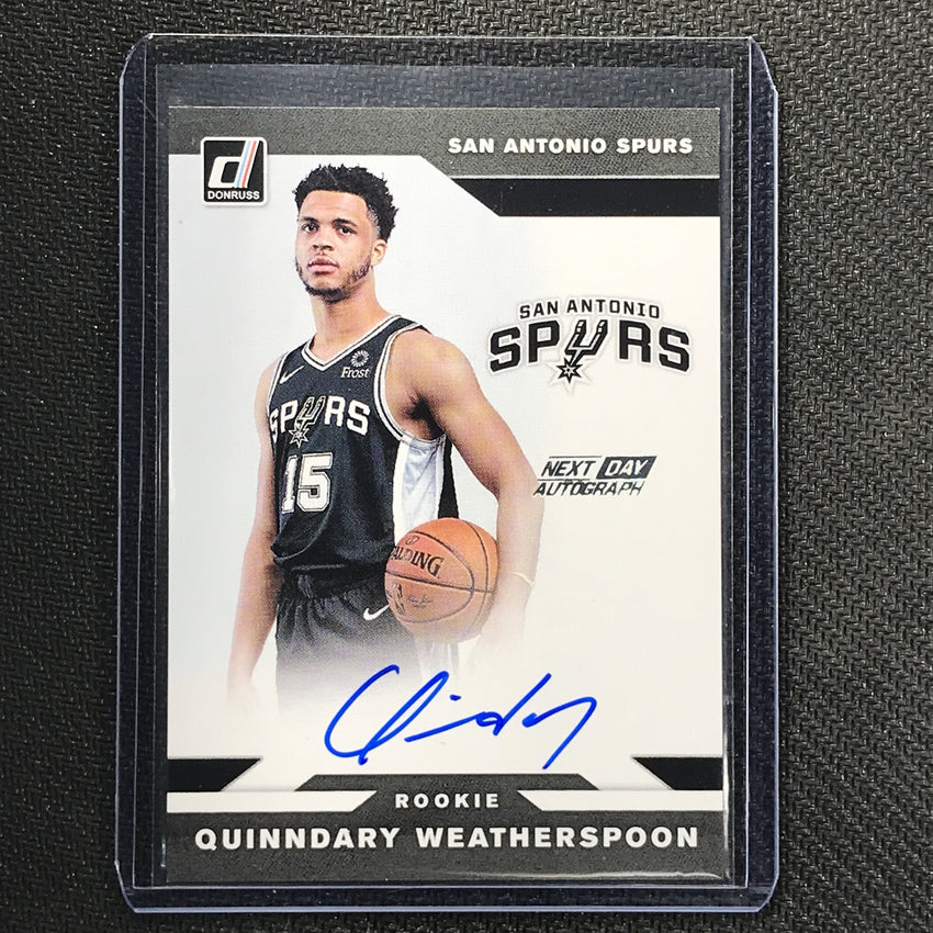 2019-20 Donruss QUINNDARY WEATHERSPOON Next Day Auto Rookie #QWS - #3-Cherry Collectables