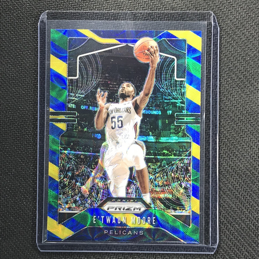 2019-20 Prizm E`TWAUN MOORE Blue Yellow Green Prizm #174-Cherry Collectables