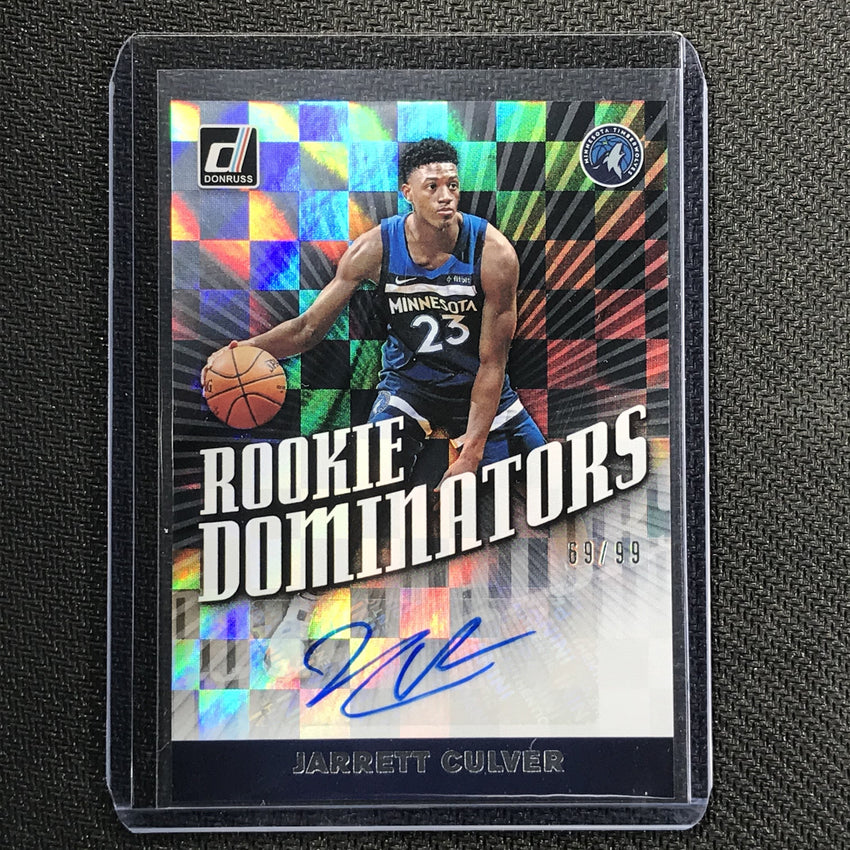 2019-20 Donruss JARRETT CULVER Rookie Dominators Auto 69/99-Cherry Collectables