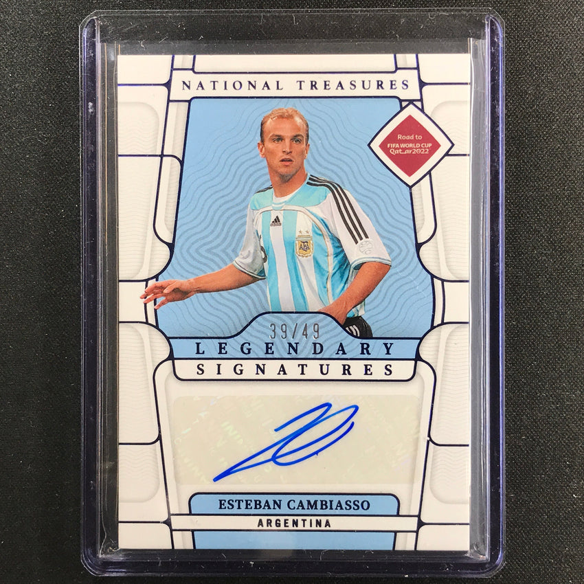 2022 National Treasures World Cup Qatar Esteban Cambiasso Legendary Auto 39/49