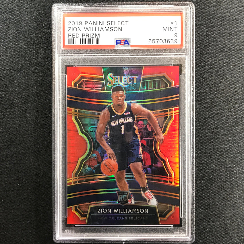 2019-20 Select Zion Williamson Concourse Rookie Red Prizm 107/199 PSA 9