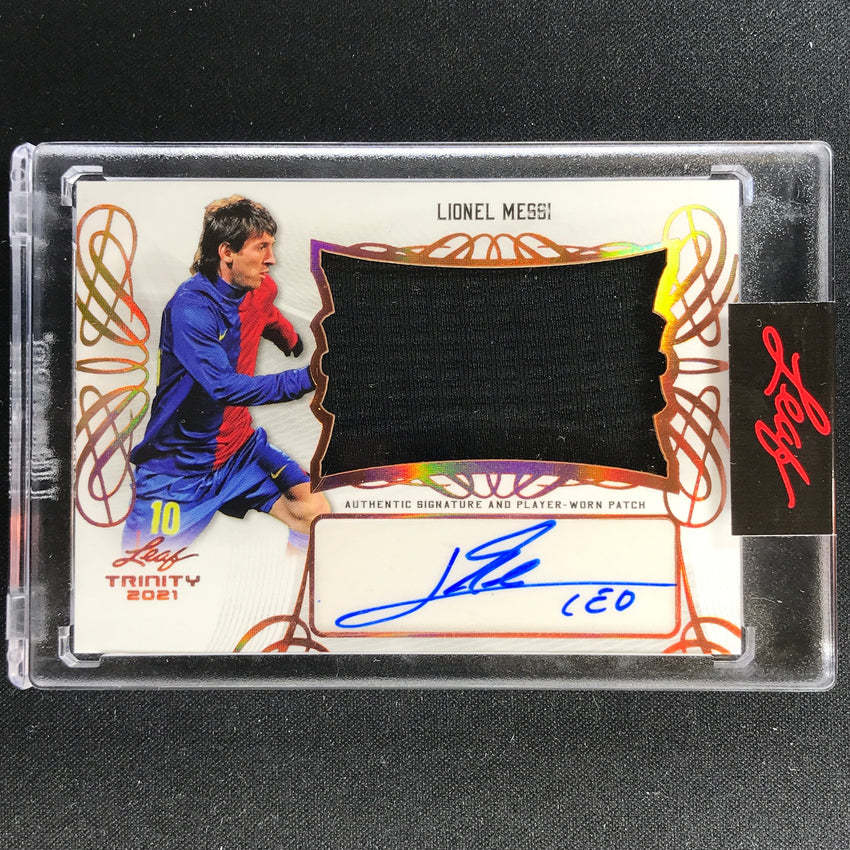 2021 Leaf Trinity Lionel Messi Patch Auto Bronze No Palm1 Player Worn