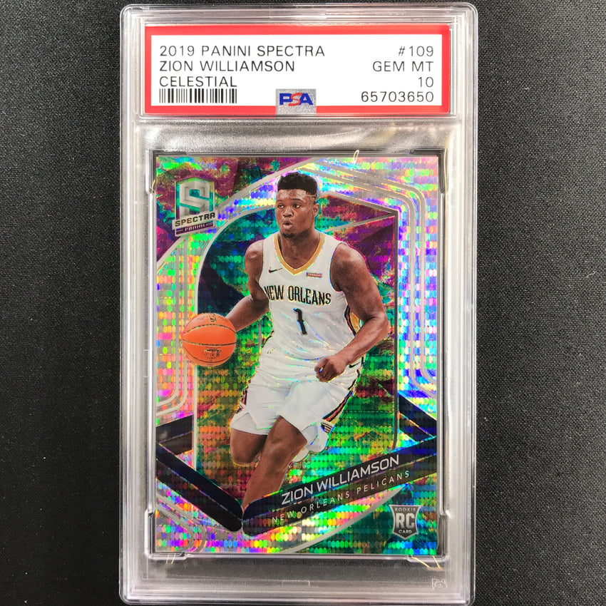2019-20 Spectra Zion Williamson Rookie Celestial 66/99 PSA 10