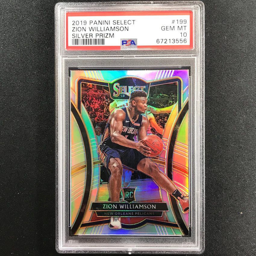 2019-20 Select Zion Williamson Premier Level Rookie Silver No 199 PSA 10 556