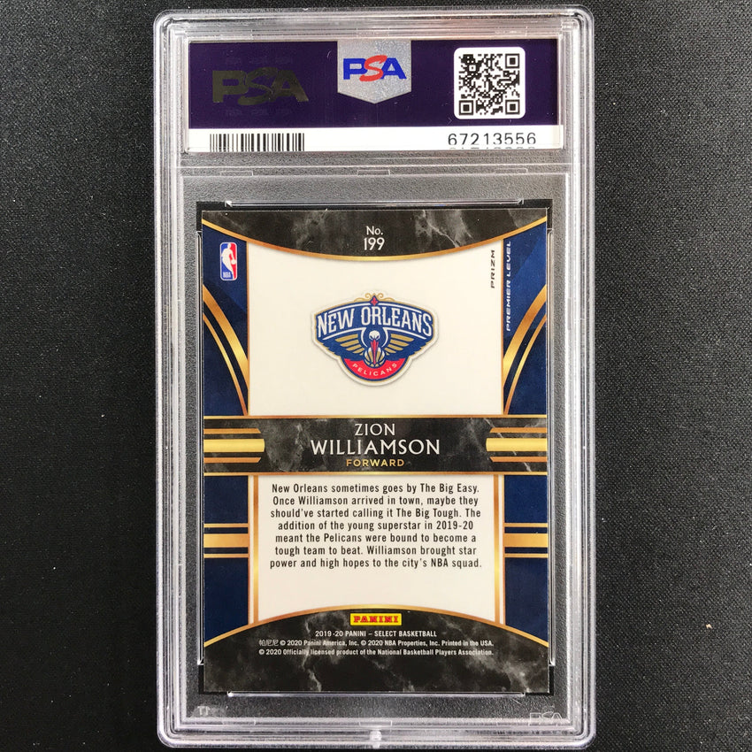 2019-20 Select Zion Williamson Premier Level Rookie Silver No 199 PSA 10 556