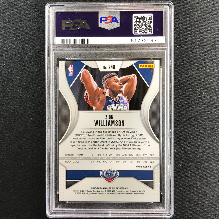 2019-20 Prizm Zion Williamson Rookie Silver Prizm No 248 PSA 9 197