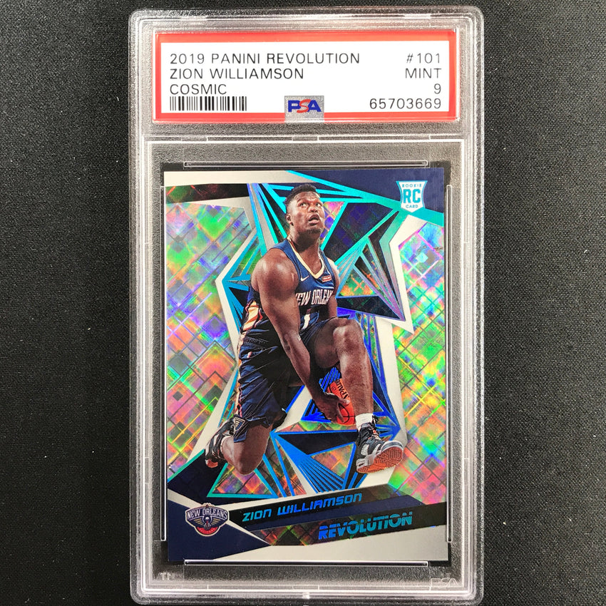 2019-20 Revolution Zion Williamson Rookie Cosmic 48/100 PSA 9