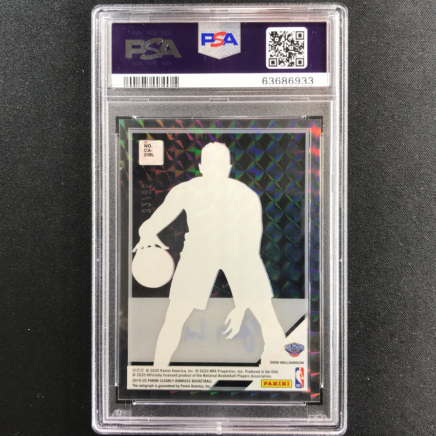 2019-20 Clearly Donruss Zion Williamson Rated Rookie Auto Red 32/35 Psa 8