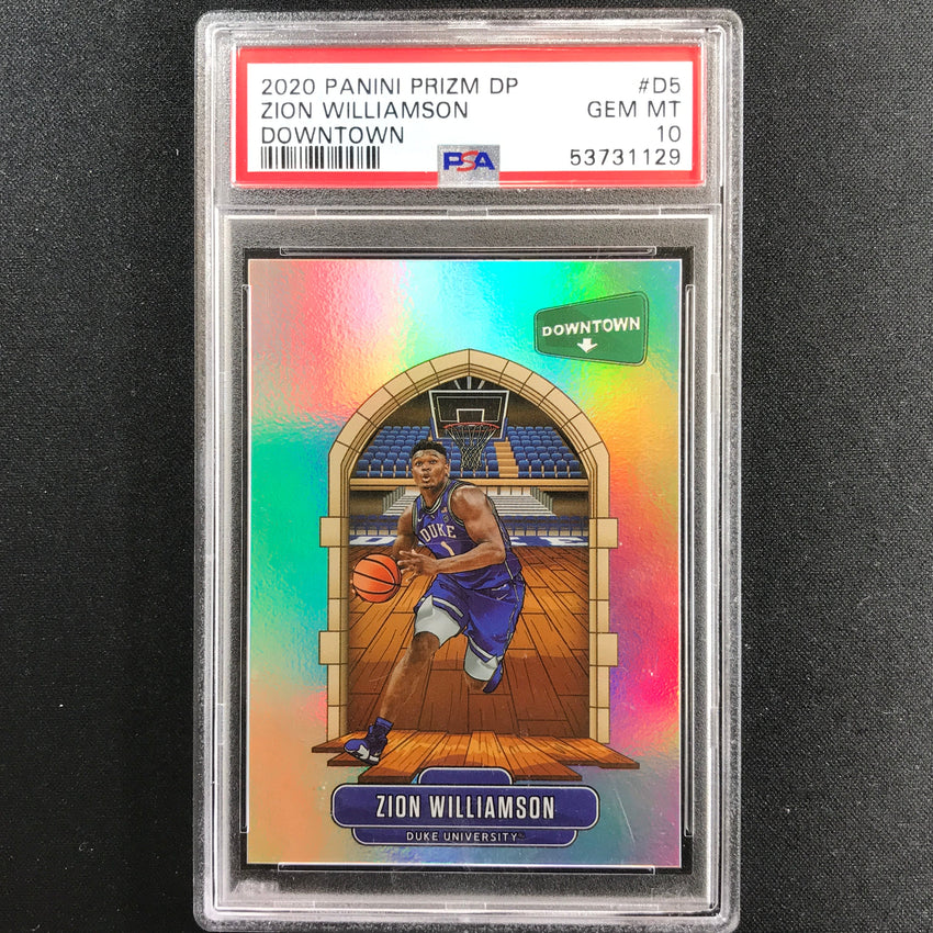 2020 Prizm Draft Picks Zion Williamson Downtown Rookie Ssp No D5 PSA 10 129