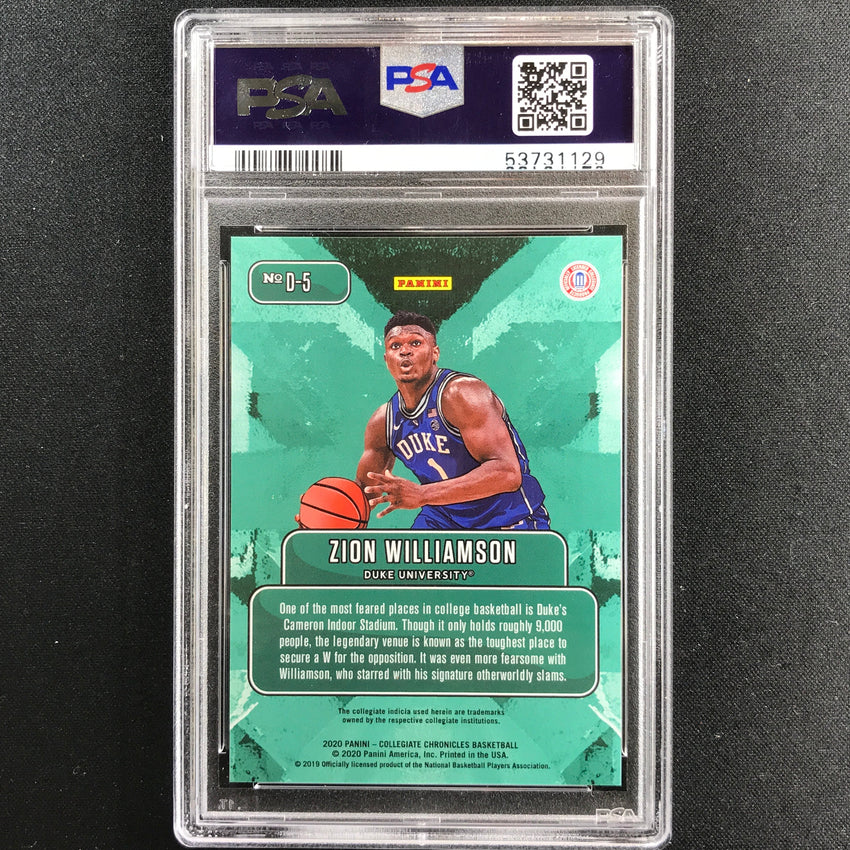 2020 Prizm Draft Picks Zion Williamson Downtown Rookie Ssp No D5 PSA 10 129