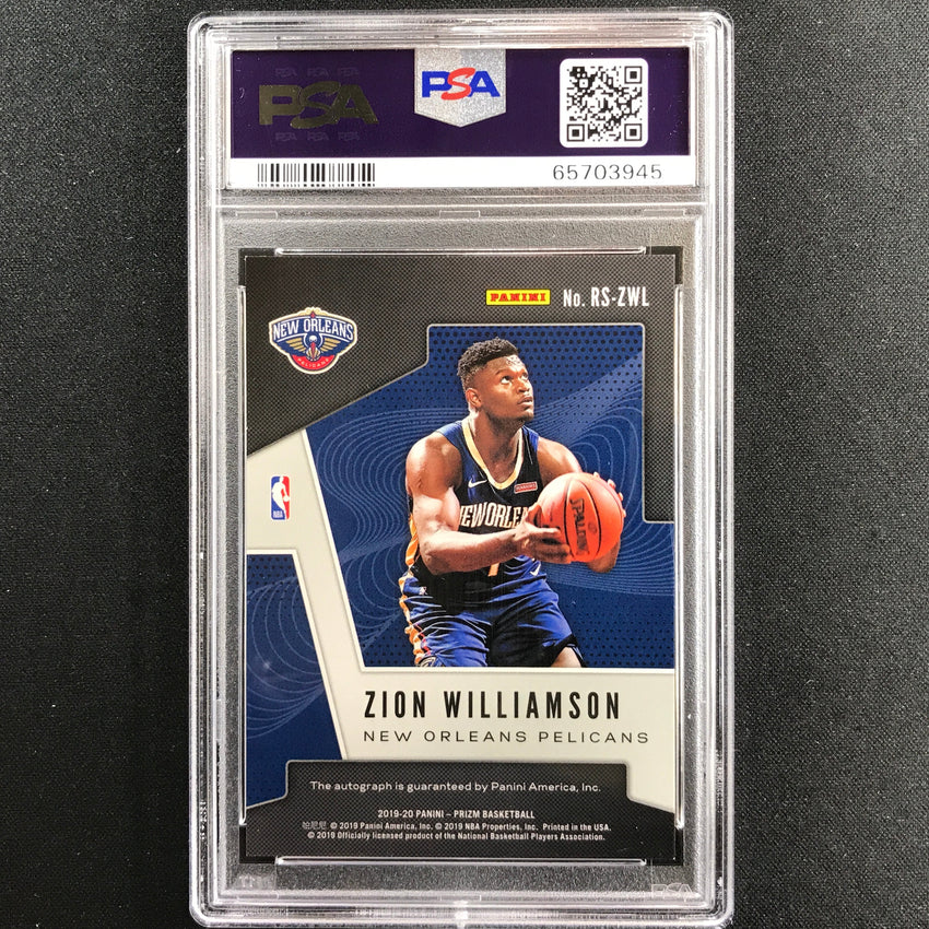 2019-20 Prizm Zion Williamson Rookie Signatures Auto No Zwl Psa 9 945