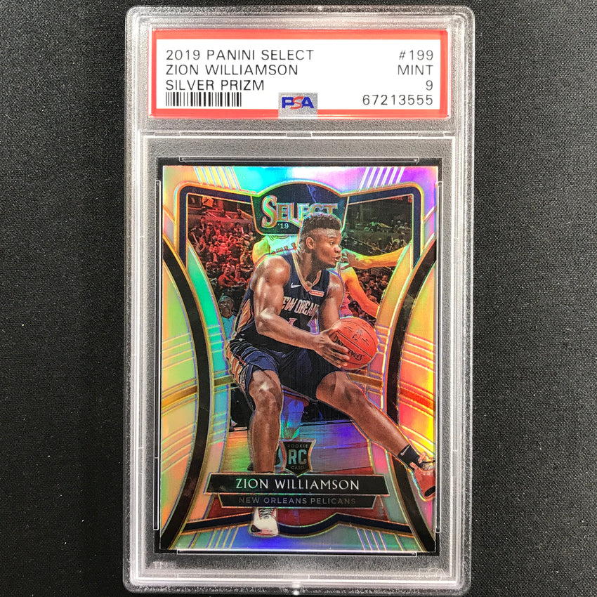 2019-20 Select Zion Williamson Premier Level Rookie Silver Prizm No 199 PSA 9 555