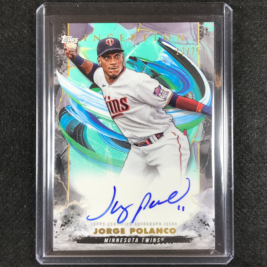 2023 Inception Jorge Polanco Rookies And Emerging Stars Auto Aqua 12/75
