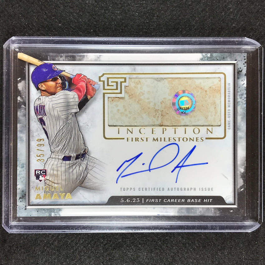 2023 Inception Miguel Amaya Inception First Milestones Rookie Relic Auto 36/99