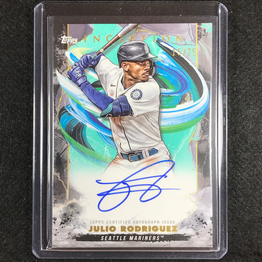 2023 Inception Julio Rodriguez Rookies And Emerging Stars Auto Aqua 15/75