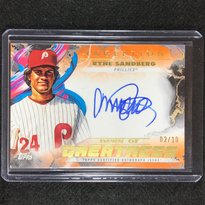 2023 Inception Ryne Sandberg Dawn Of Greatness Auto Orange 2/10