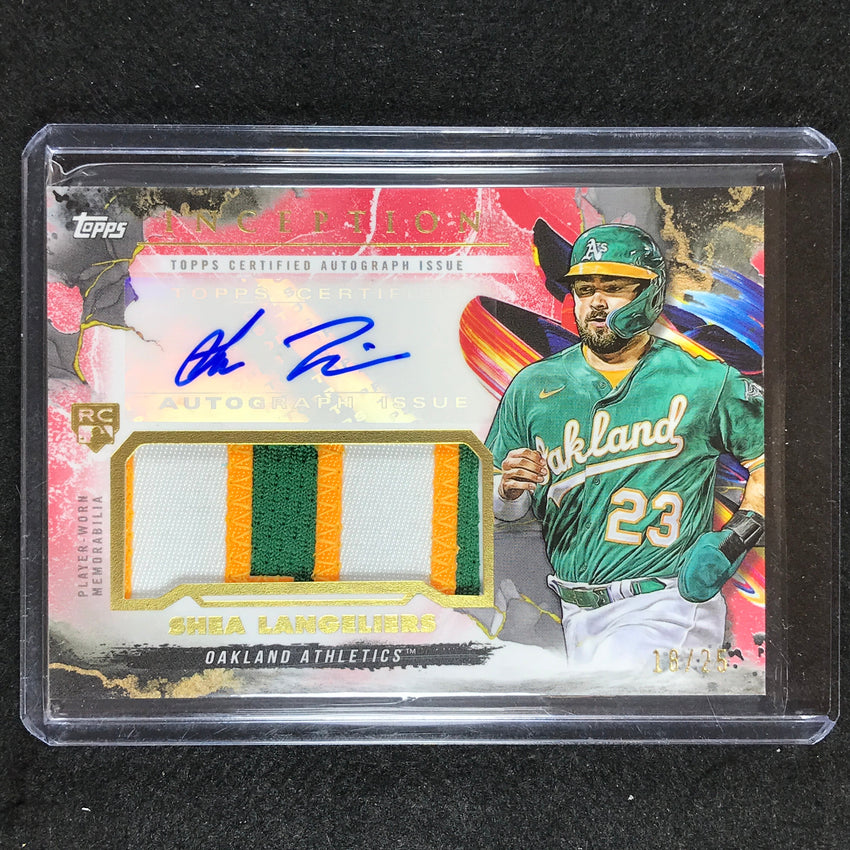 2023 Inception Shea Langeliers Rookie Patch Auto Aqua 18/25