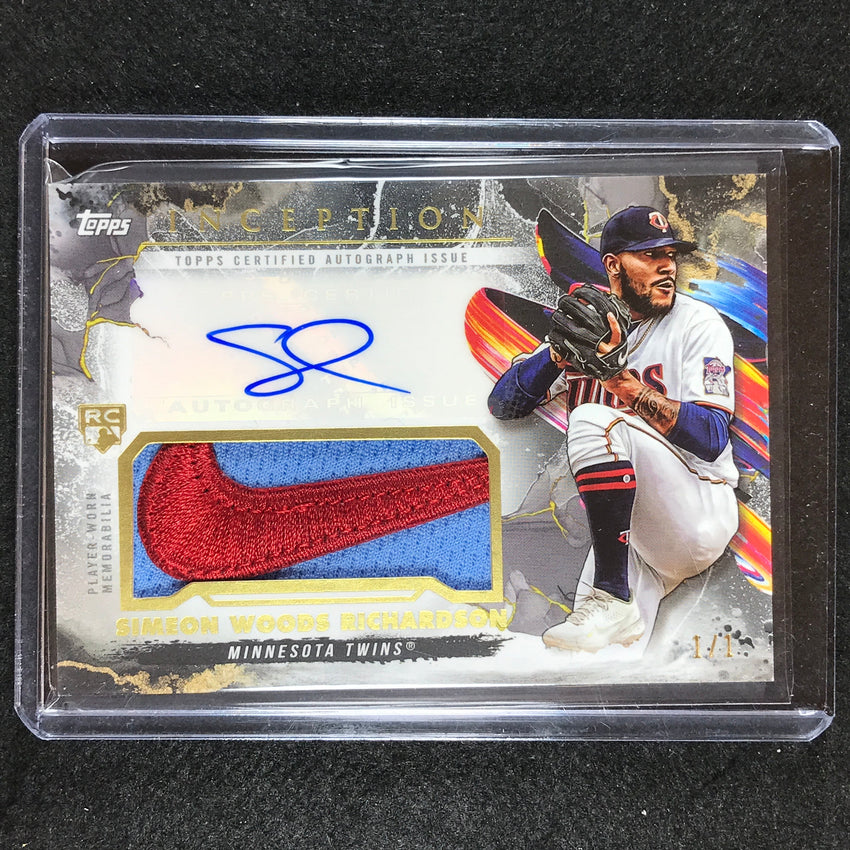 2023 Inception Simeon Woods Richardson Rookie Patch Auto Manufacturer Logo 1/1