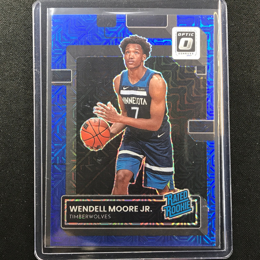 2022-23 Donruss Optic Wendell Moore Jr. Rated Rookie Choice Blue Mojo 24/24