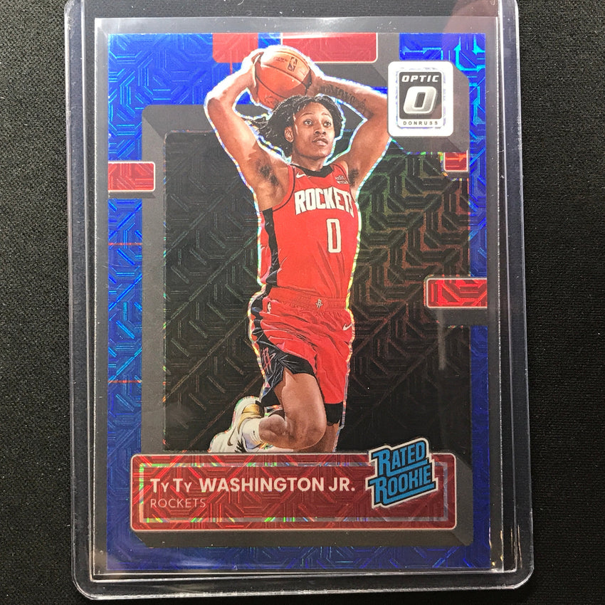 2022-23 Donruss Optic Tyty Washington Jr. Rated Rookie Choice Blue Mojo 15/24