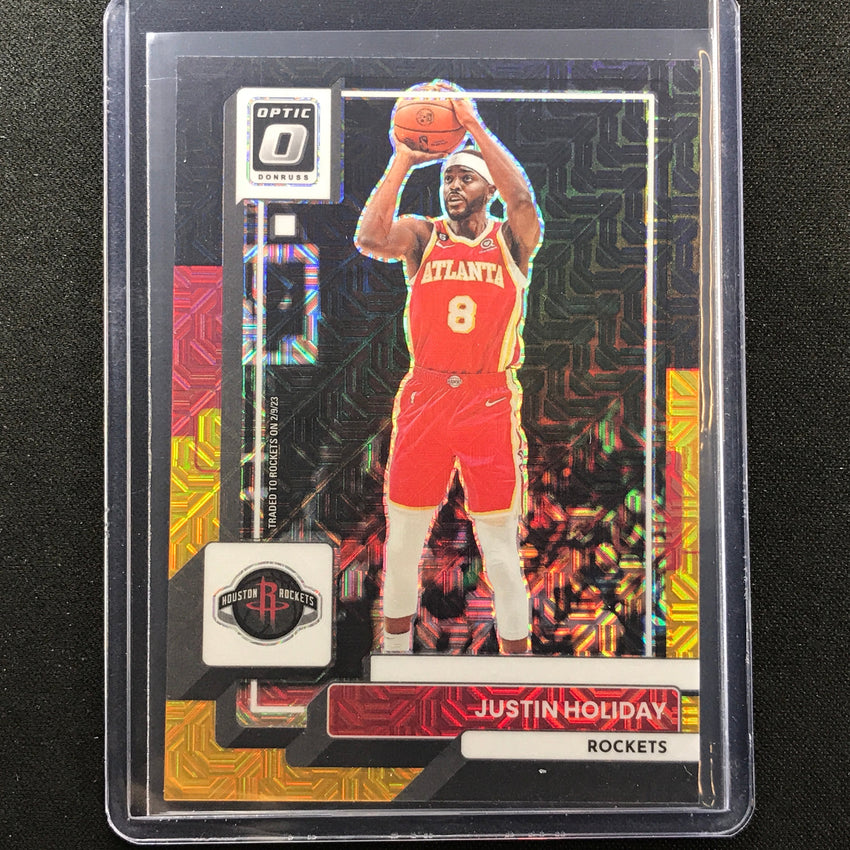 2022-23 Donruss Optic Justin Holiday Choice Black Gold Mojo 2/8