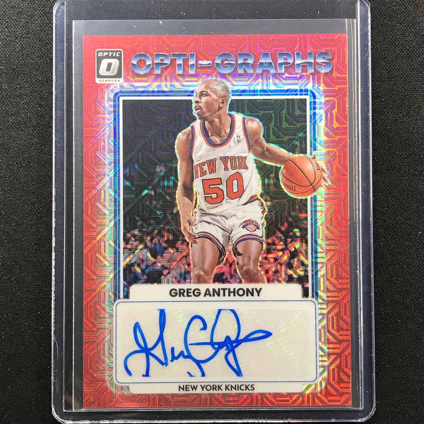 2022-23 Donruss Optic Greg Anthony Opti-graphs Auto Choice Red No Gra