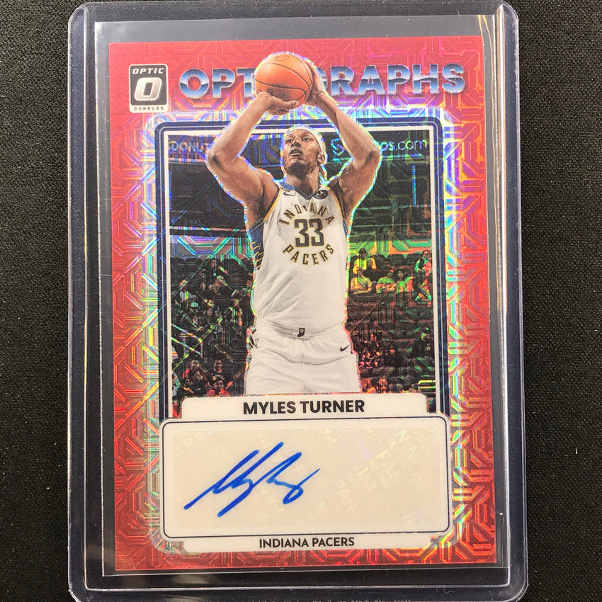 2022-23 Donruss Optic Myles Turner Opti-graphs Auto Choice Red No Myt