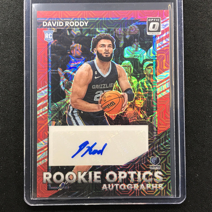 2022-23 Donruss Optic David Roddy Rookie Optics Auto Choice Red No Drd