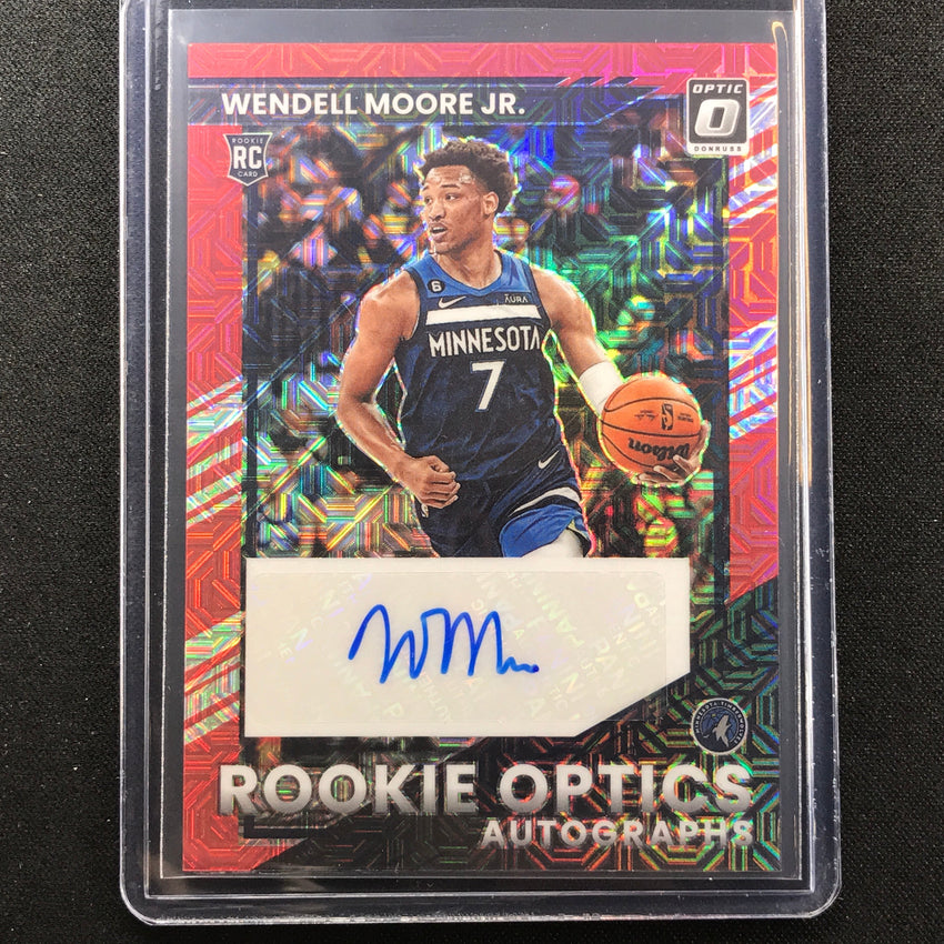 2022-23 Donruss Optic Wendell Moore Jr. Rookie Optics Auto Choice Red No Wmj